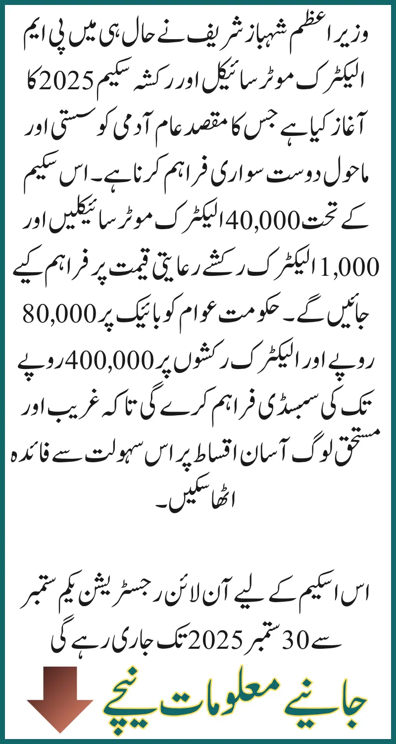 PM Electric Bike and Rickshaw Scheme