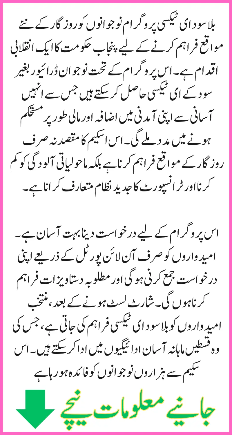 Interest-Free E-Taxi Program