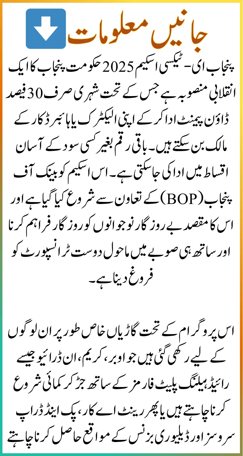 Punjab E-Taxi Scheme Details